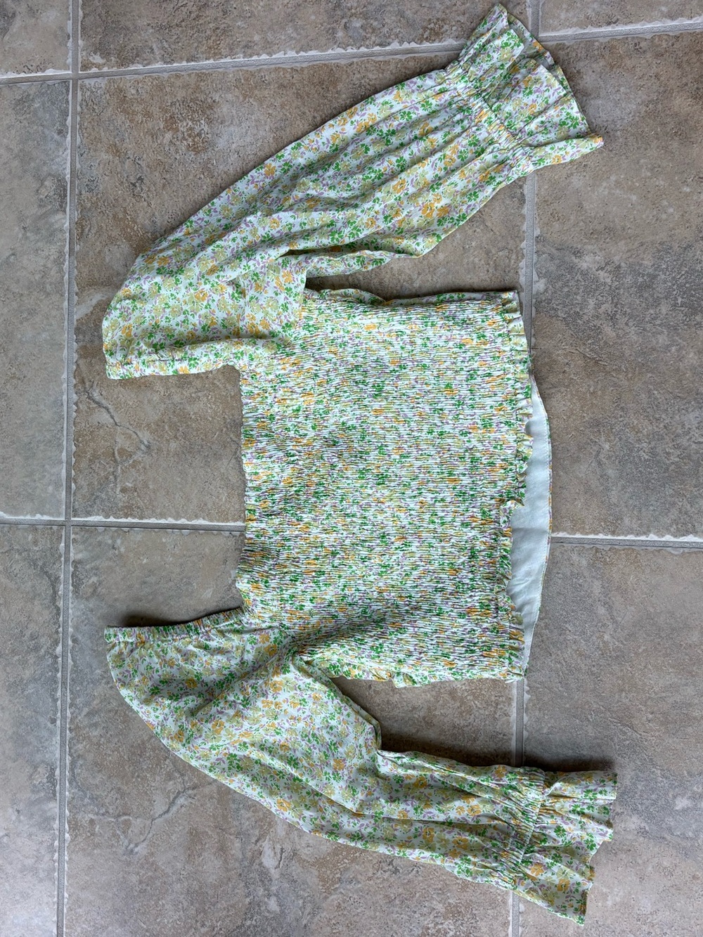 Lost + Wander Floral Wrap Crop Top $88 Medium NWT Puff Sleeve Boho M - Picture 12 of 14